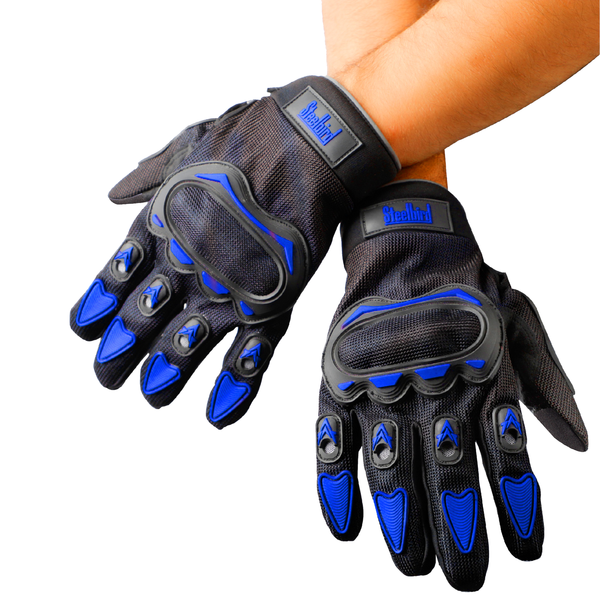 Riding Gloves- Full Fingers- Black/Blue